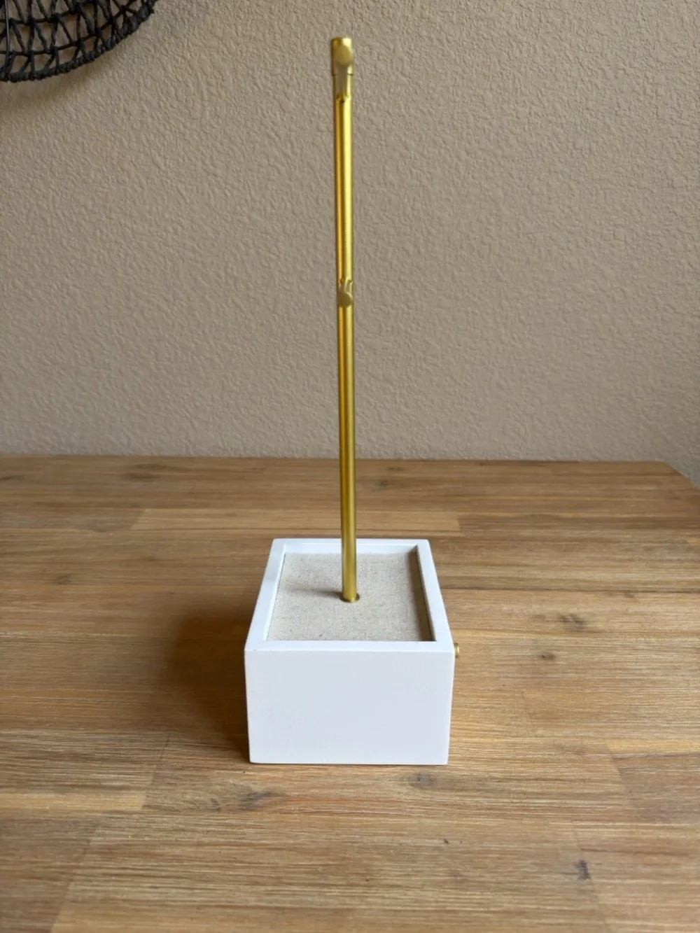 Hive & Honey Gold and White Jewelry T-Bar Stand with Drawer